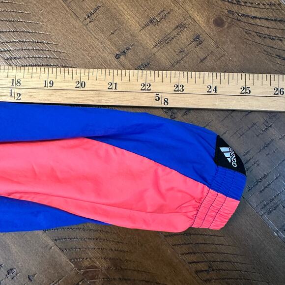 Adidas Street Active Windbreaker Blue Pink Colorblock Jacket M - Picture 8 of 8